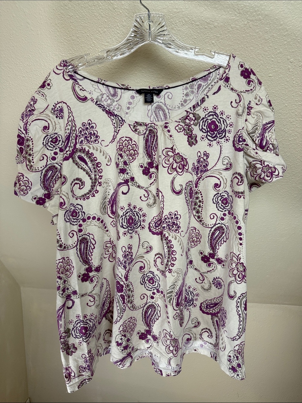 TOMMY HILFIGER Cotton Knit Top Size 2X